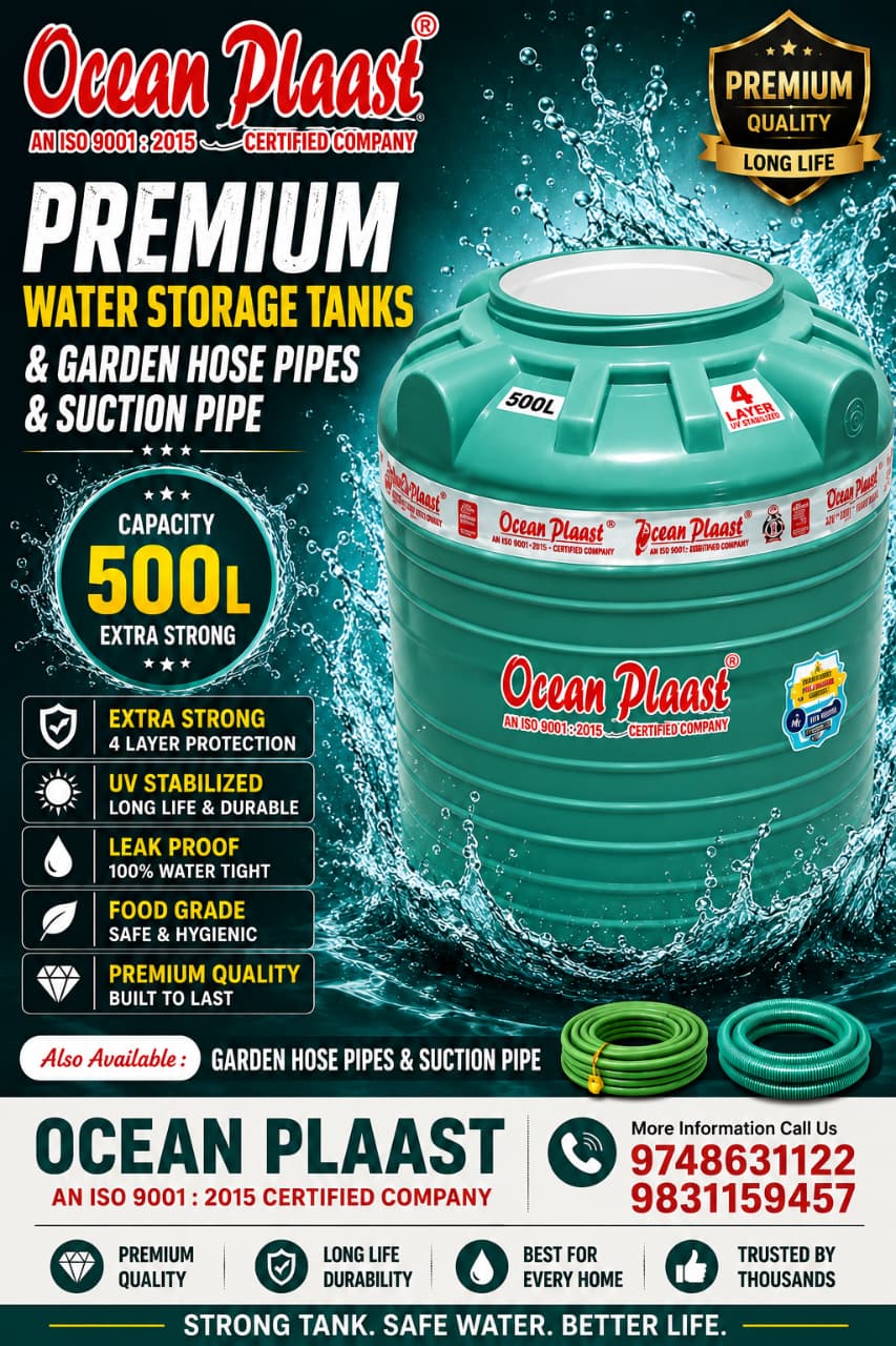 Ocean Plaast 500L 4-Layer Extra Strong Water Storage Tank